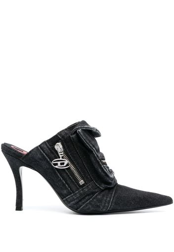 Diesel high-heel denim mules - Nero