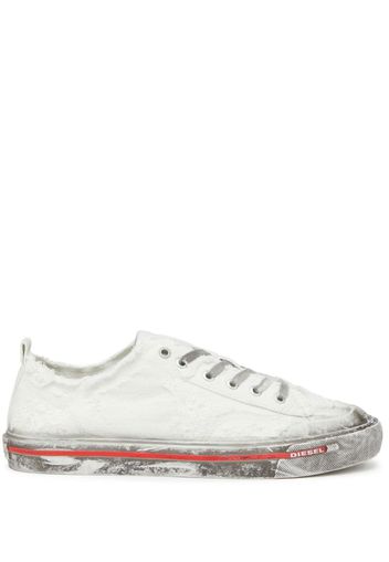 Diesel Sneakers denim con effetto vissuto - Bianco