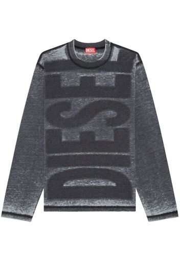 Diesel logo-print long-sleeved T-shirt - Grigio