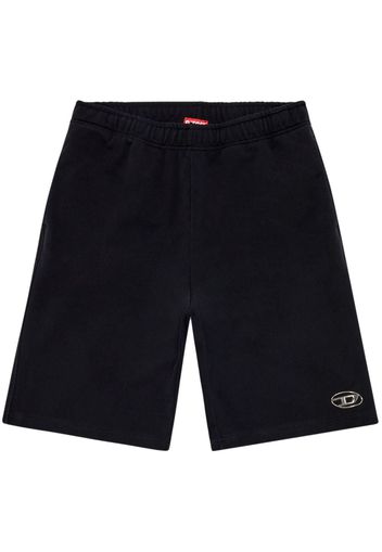 Diesel logo-embossed cotton track shorts - Nero