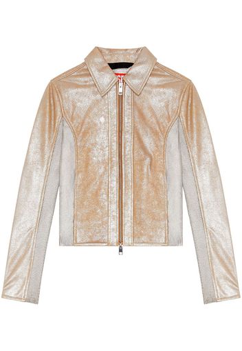 Diesel metallic-effect zipped leather jacket - Toni neutri