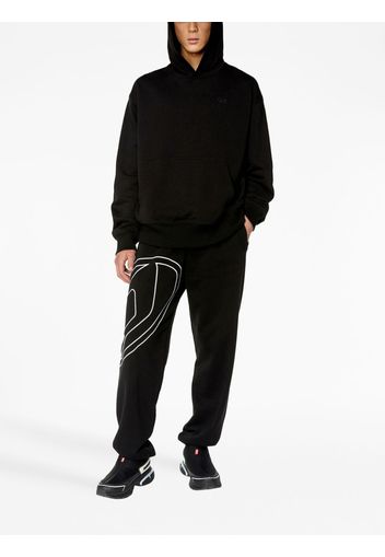 Diesel logo-embroidered cotton track pants - Nero