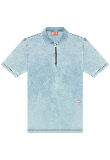 Diesel T-Smith-Zip acid-washed polo shirt - Blu