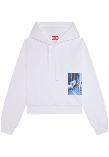 Diesel photograph-print cotton hoodie - Bianco