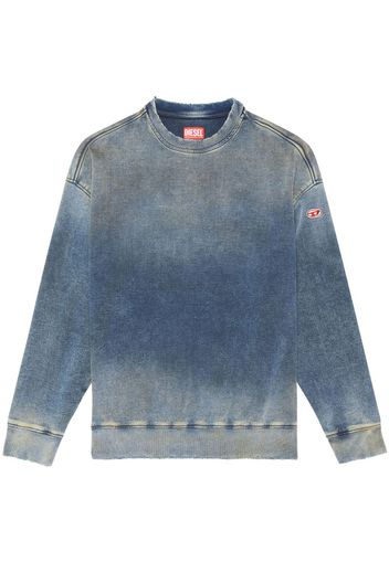 Diesel Felpa denim D-Krib-Ne con applicazione - Blu