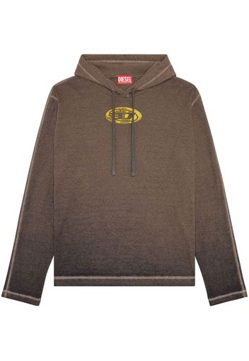 Diesel logo-print long-sleeve hoodie - Marrone