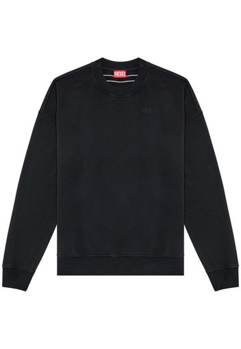 Diesel ripped logo-embroidered cotton sweatshirt - Nero