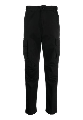 Diesel logo-embroidered straight-leg trousers - Nero