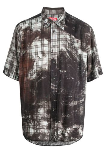 Diesel Umbe Globe graphic-print shirt - Marrone