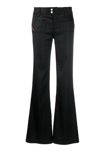 Diesel low-rise flared satin trousers - Nero