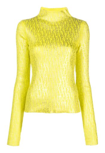 Diesel M-Gavdos monogram-jacquard jumper - Giallo