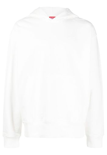 Diesel Macs logo-embroidered cotton hoodie - Bianco