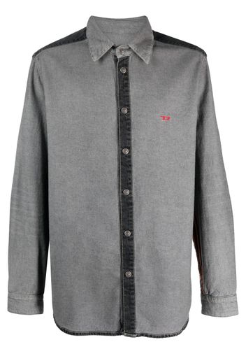 Diesel panelled-design cotton shirt - Grigio