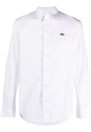 Diesel logo-patch long-sleeve shirt - Bianco