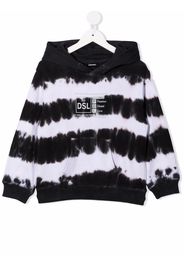 Diesel Kids tie-dye print cotton hoodie - Bianco