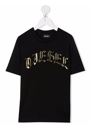 Diesel Kids gothic logo-print T-shirt - Nero