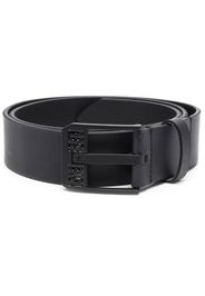 Diesel logo-buckle buffalo leather belt - Nero