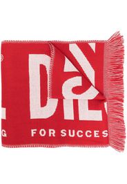 Diesel logo-print knitted scarf - Rosso