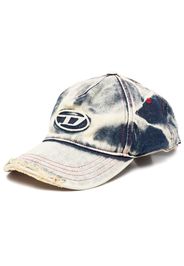 Diesel distressed denim baseball cap - Blu