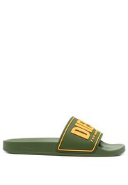 Diesel Sandali slides con logo 3D - Verde