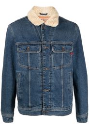 Diesel Giacca denim con collo in shearling - Blu