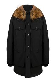 Diesel faux-fur trimmed hooded parka - Nero