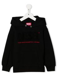 Diesel Kids logo-print hoodie - Nero