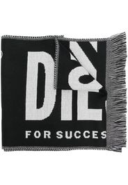 Diesel intarsia-knit logo scarf - Nero