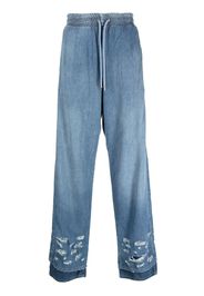 Diesel distressed-effect wide-leg jeans - Blu