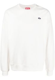 Diesel logo embroidery cotton sweatshirt - Bianco