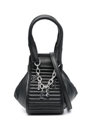 Diesel logo-charm detail tote bag - Nero