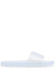 Diesel logo-strap transparent slides - Bianco