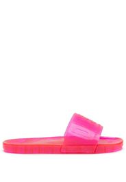 Diesel logo-strap transparent slides - Rosa