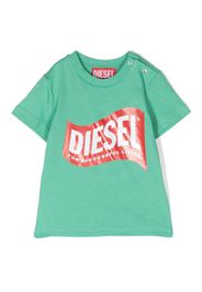 Diesel Kids logo-print detail T-shirt - Verde
