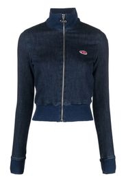 Diesel high-neck cropped denim jacket - Blu