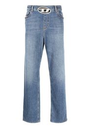 Diesel straight-leg logo-buckle detail jeans - Blu