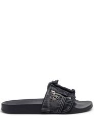 Diesel Sandali slides con cinturino - Nero