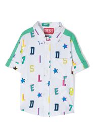 Diesel Kids all-over logo-print shirt - Bianco