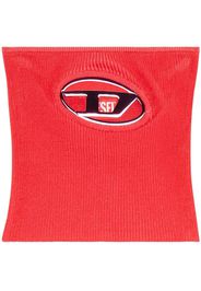 Diesel logo-plaque ribbed-knit top - Rosso