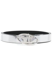 Diesel oval logo-plaque belt - Argento