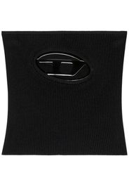 Diesel logo-plaque ribbed-knit cropped top - Nero