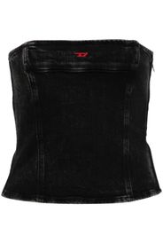 Diesel strapless denim crop top - Nero