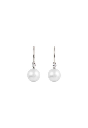 14kt white gold diamond pearl Shuga drop earrings