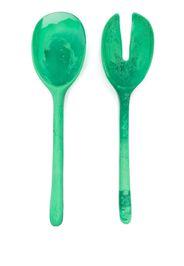 Dinosaur Designs distressed-effect salad servers - Verde