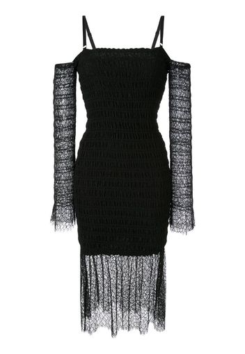 shirred lace dress