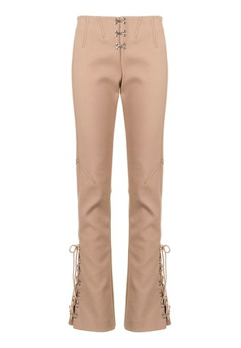 Dion Lee Pantaloni dritti con pizzo - Marrone