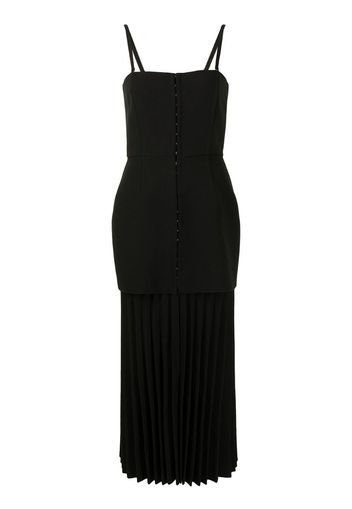 hook & eye pleated crepe dress