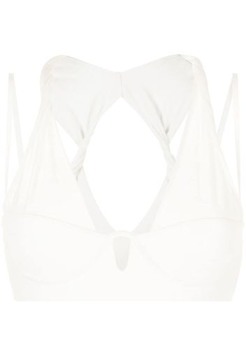 Dion Lee COTTON TUBE TWIST BRA - Bianco