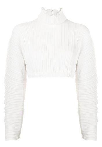 Dion Lee PLEATED COCOON LS TOP - Bianco