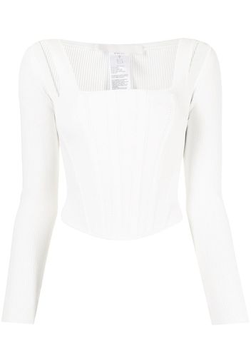 Dion Lee POINTELLE CORSET LS TOP - Bianco